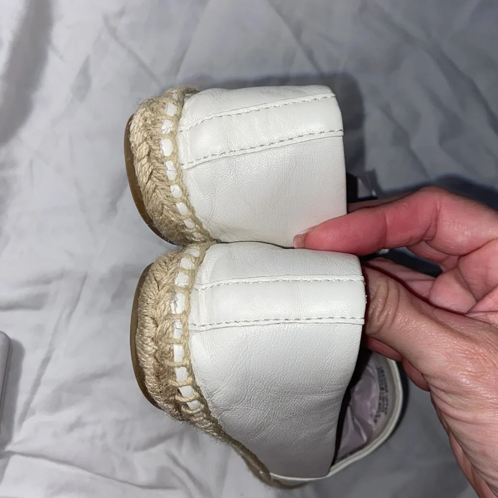 Like new Tory Burch White and Black Cap Toe Colorblock Espadrilles Flats